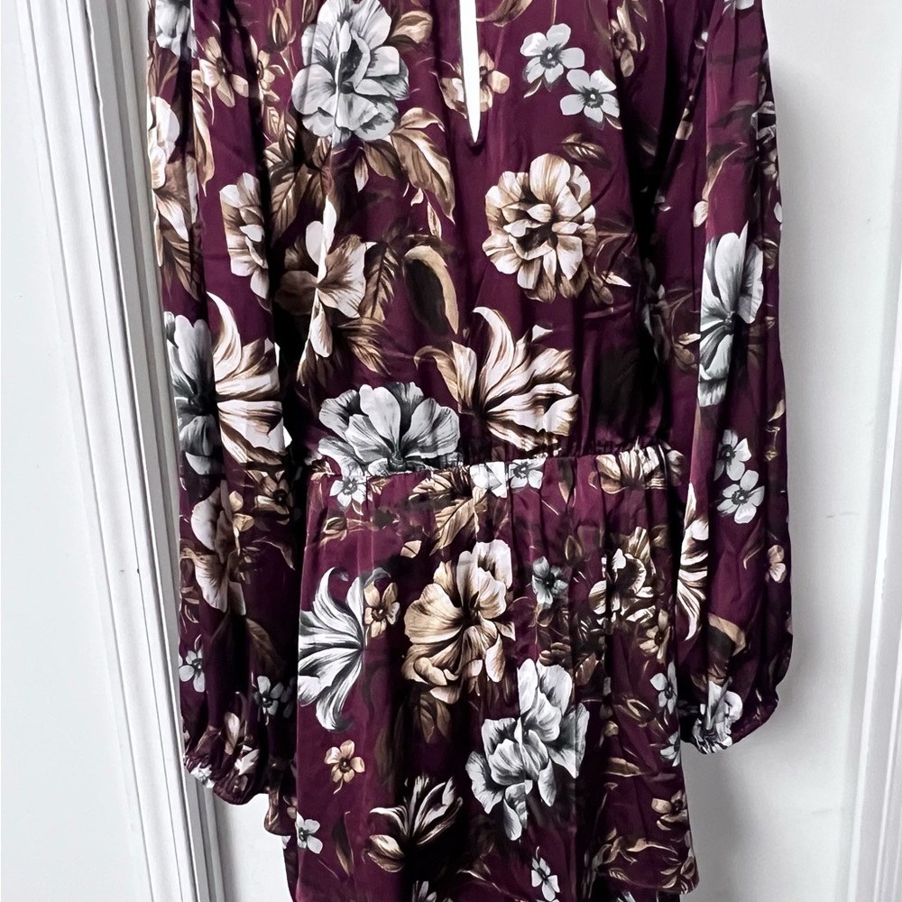 Express Purple and Brown Floral Top - Picture 7 of 11